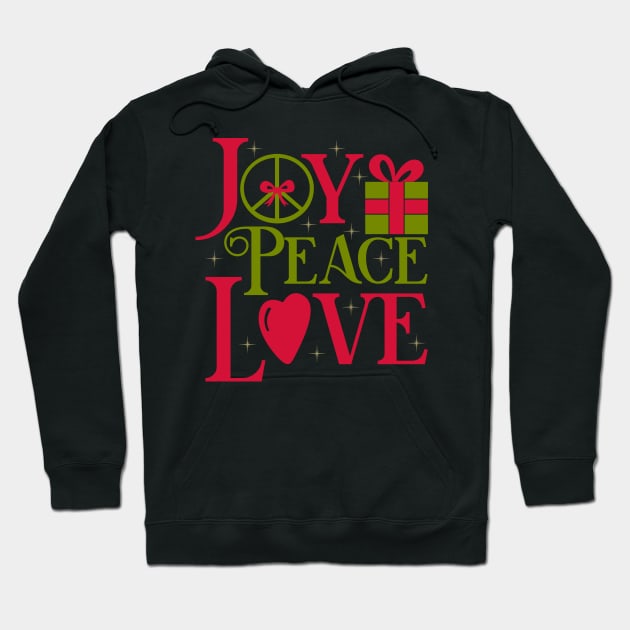 Joy Peace Love Hoodie by holidaystore